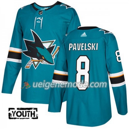 Kinder Eishockey San Jose Sharks Trikot Joe Pavelski 8 Adidas 2017-2018 Teal Authentic